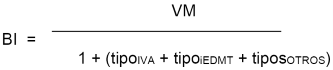formula calculo impuesto matriculacion IEDMT